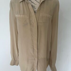 Joe Fresh Beige Button-Front Women's Blouse
